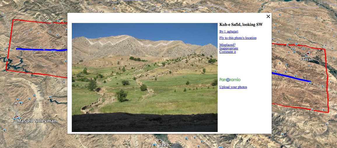 Screenshop of interactive map navigation